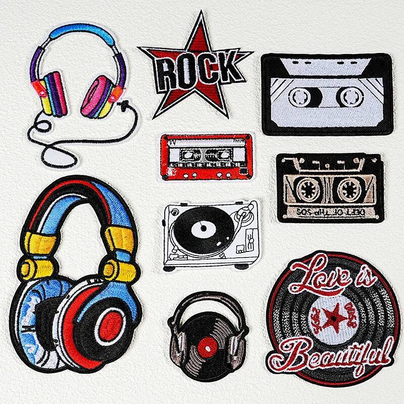 Picture Of Musical Instrument - Parches bordados para planchar guitarra, insignia